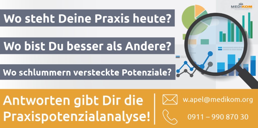 Praxispotenzialanalyse Leistungsanzeige. Für mehr Info: info@dev9.webdesign-praxis.de